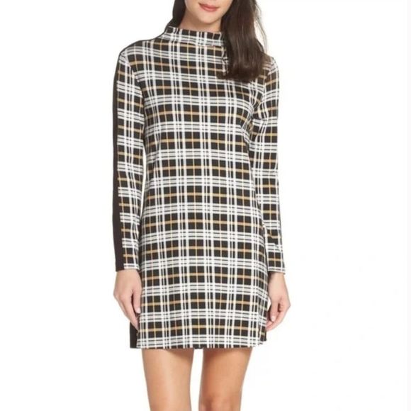 French Connection Dresses & Skirts - FRENCH CONNECTION | Lula Mix Media Plaid Shift Dress | Best fit 12